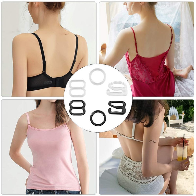 SelfTek 120 Pieces Bra Strap Clips Hook for Back, 8mm Bra Converting Racerback Adjuster Clips Lingerie Strap Slides and Rings for Swimsuit To-ps and Slip Dress with a Box - Image 4